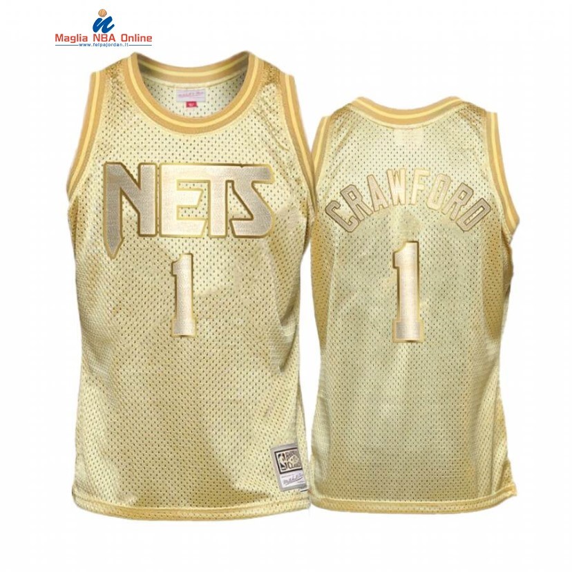 Maglia NBA Brooklyn Nets #1 Jamal Crawford Oro Hardwood Classics 2020 Acquista