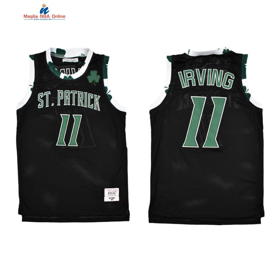 Maglia NBA Brooklyn Nets #11 Kyrie Irving Alternate St. Patrick High School Nero Hardwood Classics Acquista