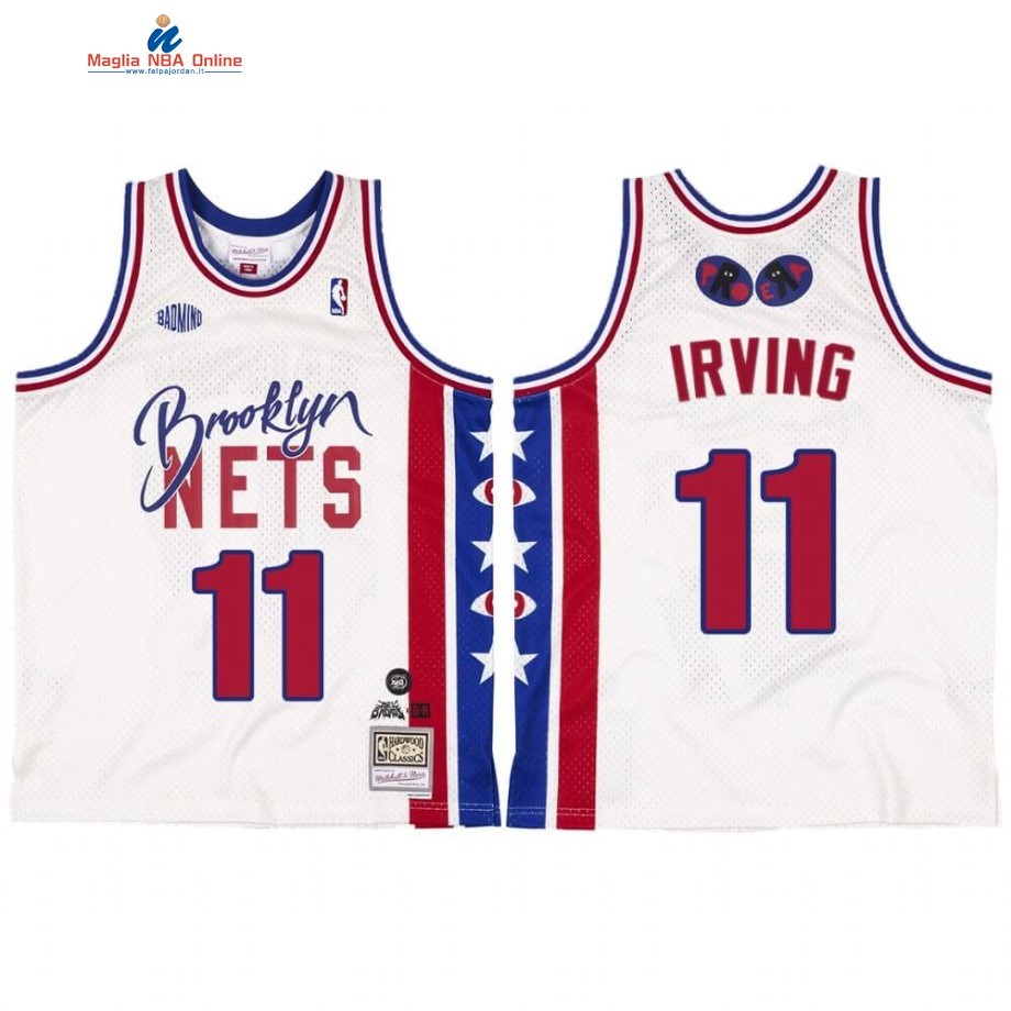 Maglia NBA Brooklyn Nets #11 Kyrie Irving BR Remix Bianco Hardwood Classics 2020 Acquista