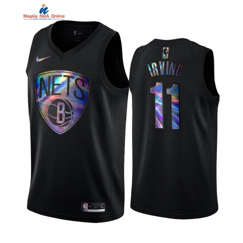 Maglia NBA Brooklyn Nets #11 Kyrie Irving Nero Hardwood Classics 2020 Acquista