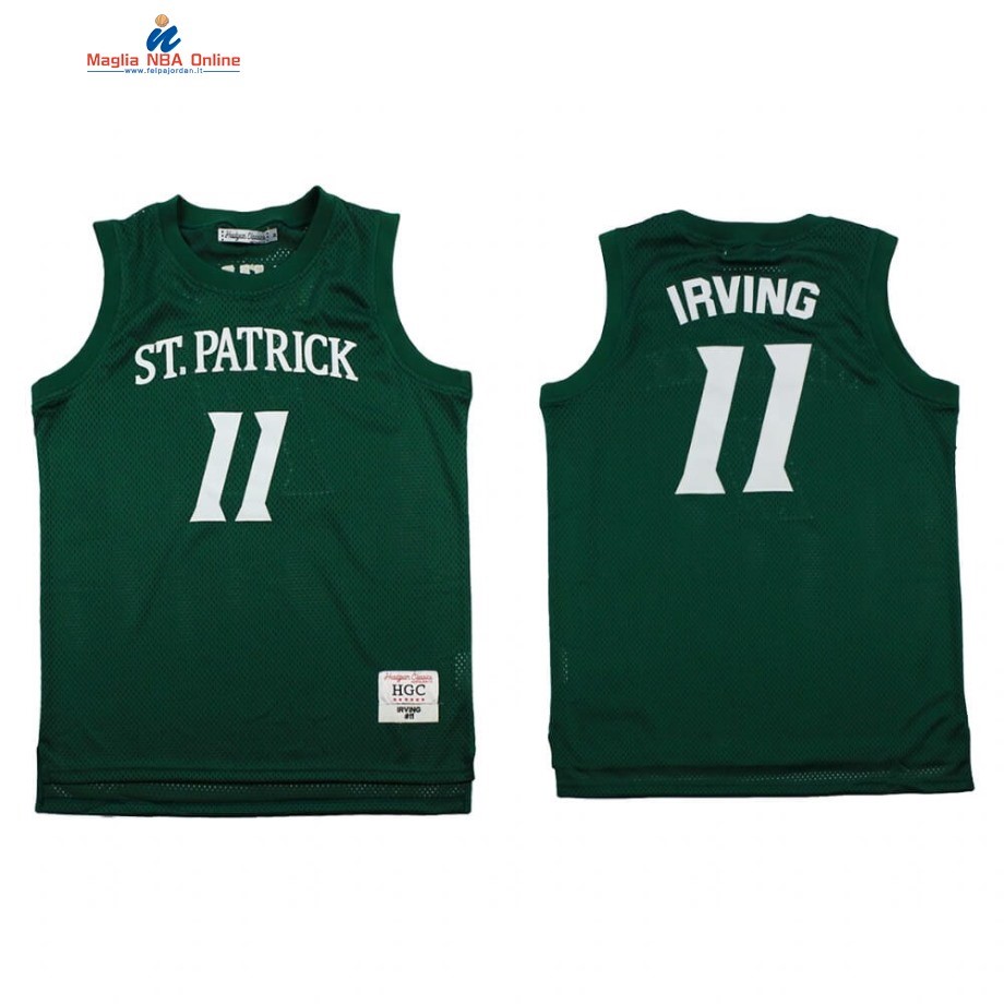 Maglia NBA Brooklyn Nets #11 Kyrie Irving St. Patrick High School Verde Hardwood Classics Acquista