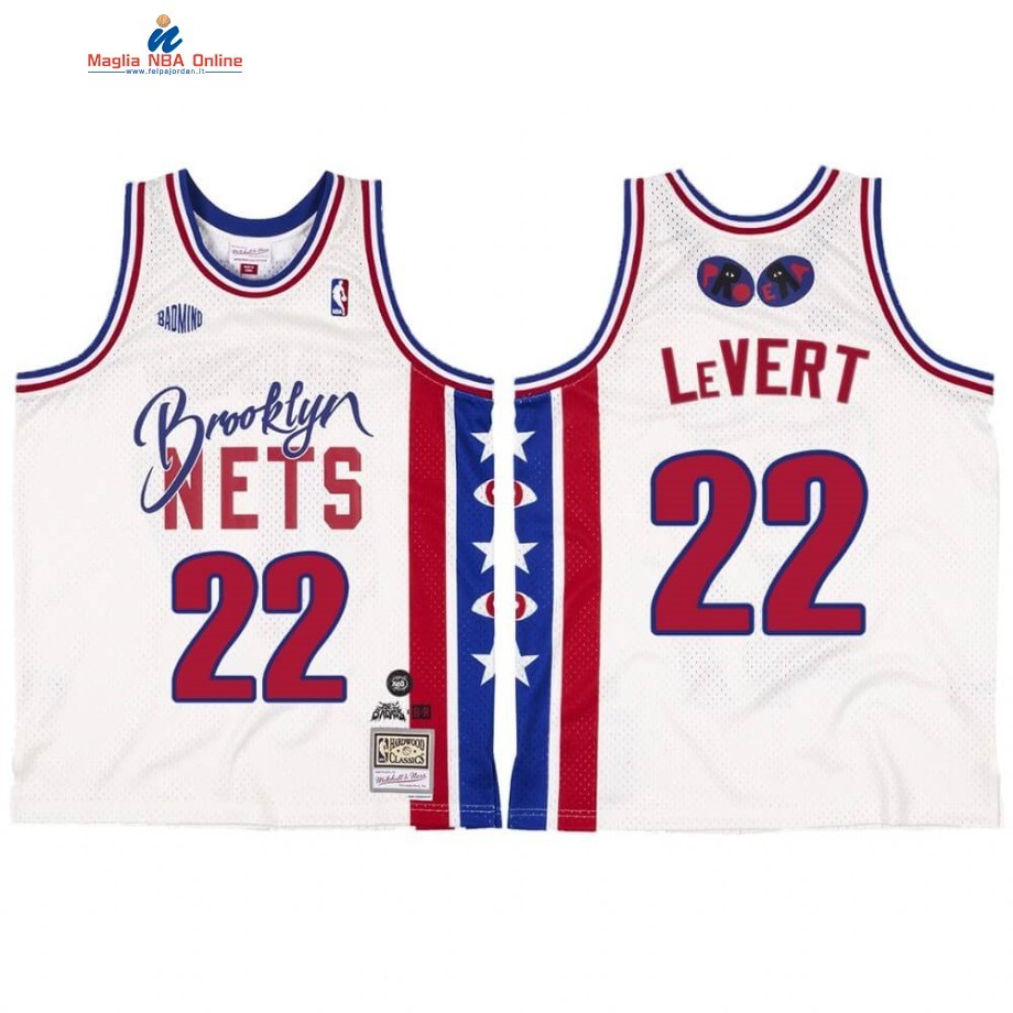 Maglia NBA Brooklyn Nets #22 Caris LeVert BR Remix Bianco Hardwood Classics 2020 Acquista