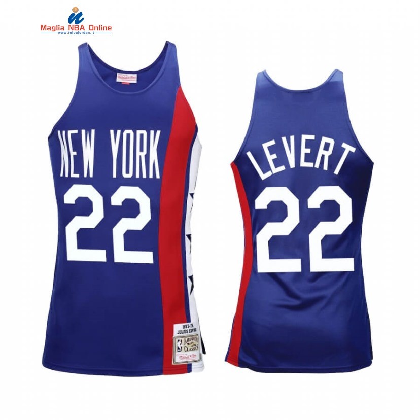 Maglia NBA Brooklyn Nets #22 Caris LeVert Blu Hardwood Classics 1975 Acquista