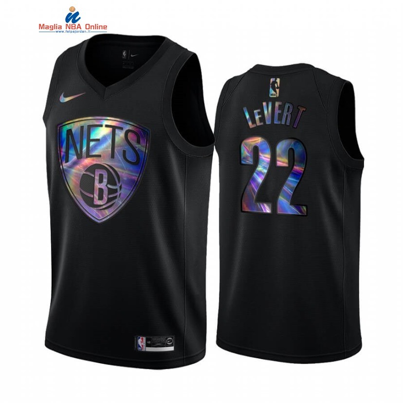 Maglia NBA Brooklyn Nets #22 Caris LeVert Nero Hardwood Classics 2020 Acquista