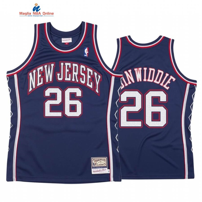 Maglia NBA Brooklyn Nets #26 Spencer Dinwiddie Blu Hardwood Classics 2006-7 Acquista