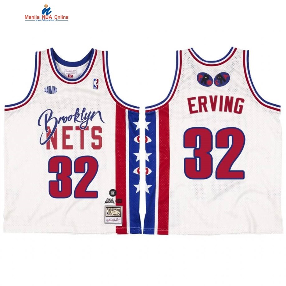Maglia NBA Brooklyn Nets #32 Julius Erving BR Remix Bianco Hardwood Classics 2020 Acquista