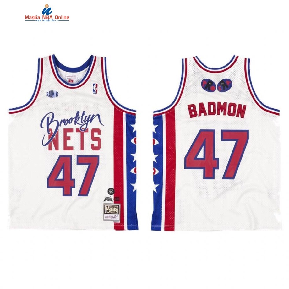 Maglia NBA Brooklyn Nets #47 Joey Bada BR Remix Bianco Hardwood Classics 2020 Acquista