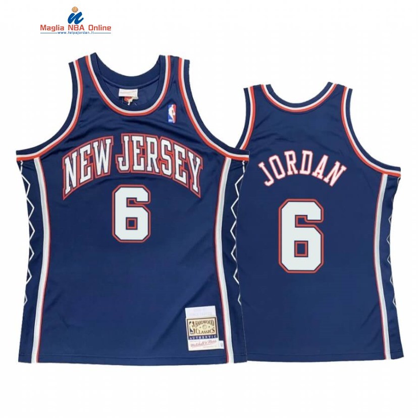 Maglia NBA Brooklyn Nets #6 DeAndre Jordan Blu Hardwood Classics 2006-7 Acquista