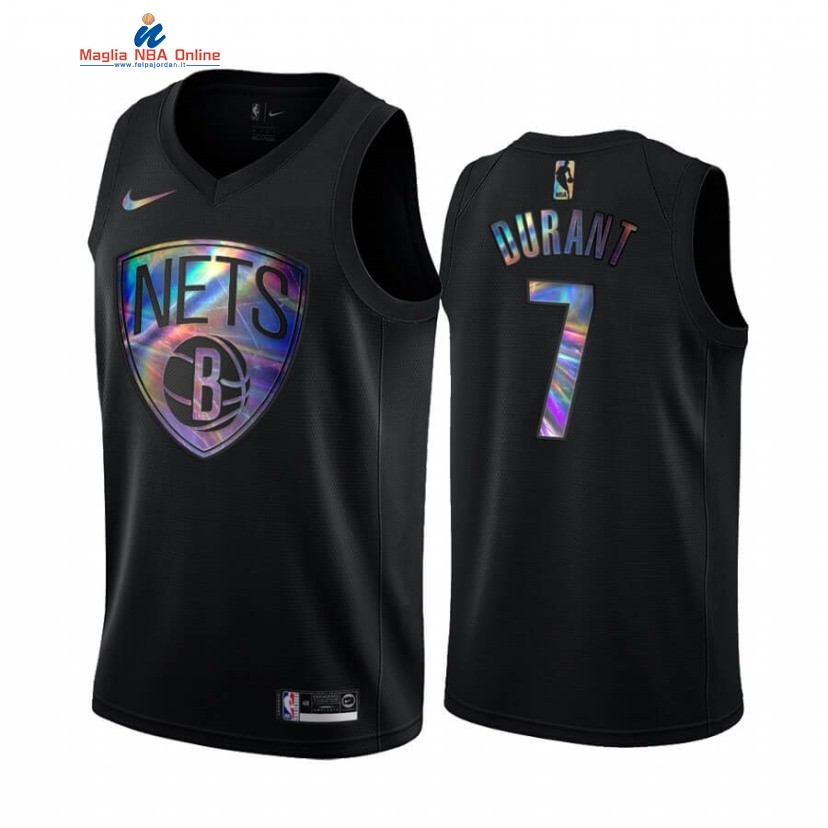 Maglia NBA Brooklyn Nets #7 Kevin Durant Nero Hardwood Classics 2020 Acquista