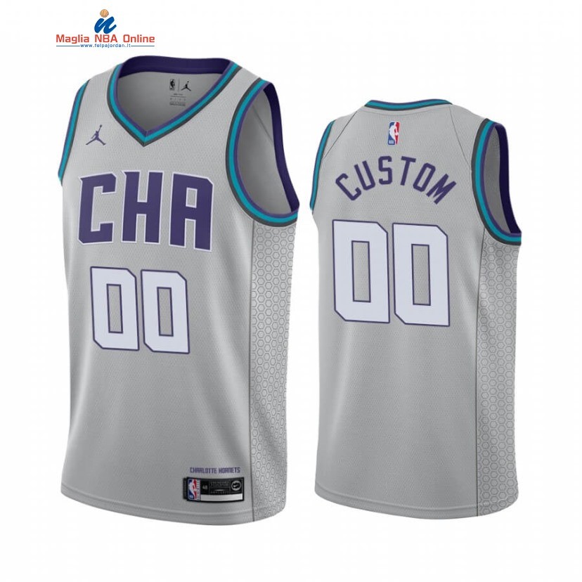 Maglia NBA Charlotte Hornets #00 Personalizzate Grigio Città 2019-20 Acquista