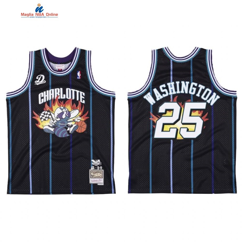 Maglia NBA Charlotte Hornets #25 P.J. Washington BR Remix Nero Hardwood Classics 2020 Acquista