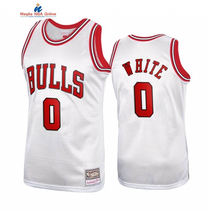 Maglia NBA Chicago Bulls #0 Coby White Bianco Hardwood Classics Acquista