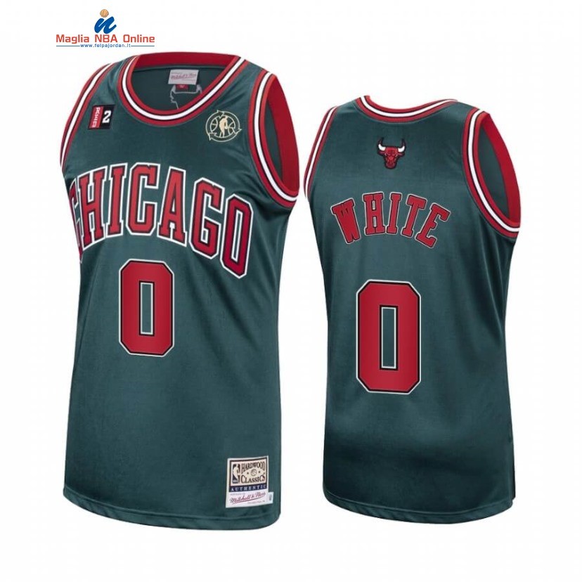 Maglia NBA Chicago Bulls #0 Coby White Verde Hardwood Classics Acquista