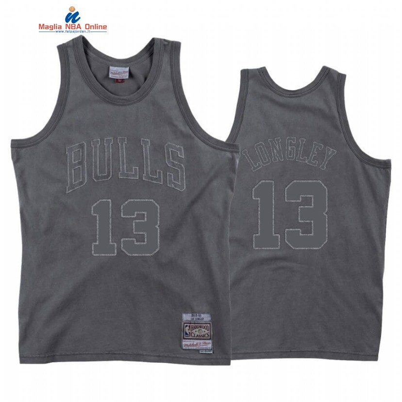 Maglia NBA Chicago Bulls #13 Luc Longley Washed Out Grigio Hardwood Classics 2020 Acquista