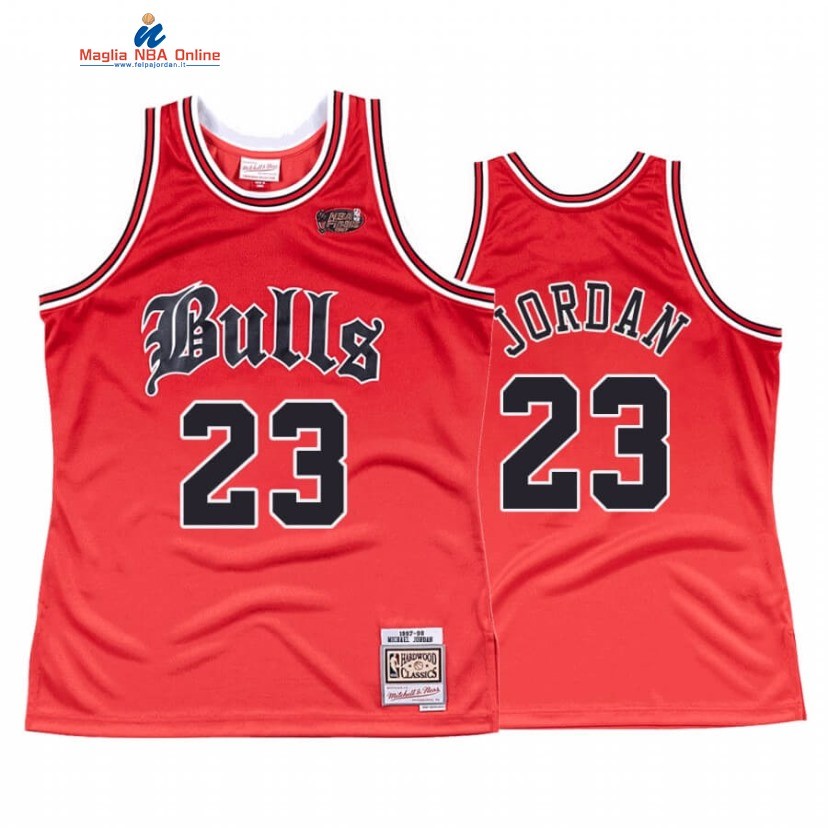 Maglia NBA Chicago Bulls #23 Michael Jordan Rosso Hardwood Classics Acquista