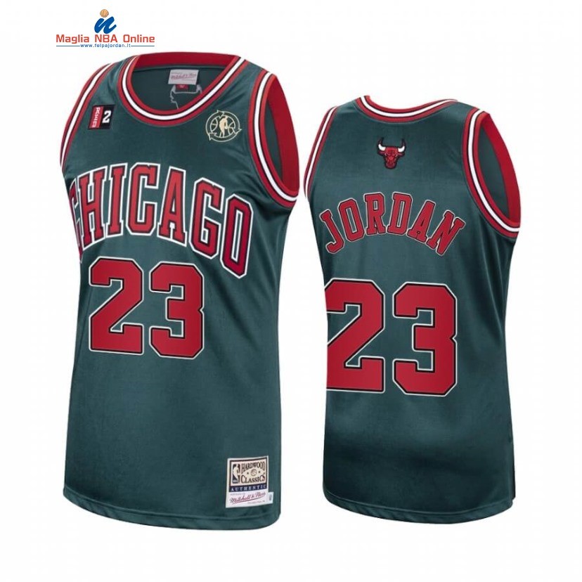 Maglia NBA Chicago Bulls #23 Michael Jordan Verde Hardwood Classics Acquista