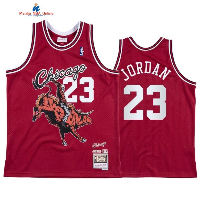 Maglia NBA Chicago Bulls #23 Michael Jordan X Juice Wrld Rosso Hardwood Classics Acquista