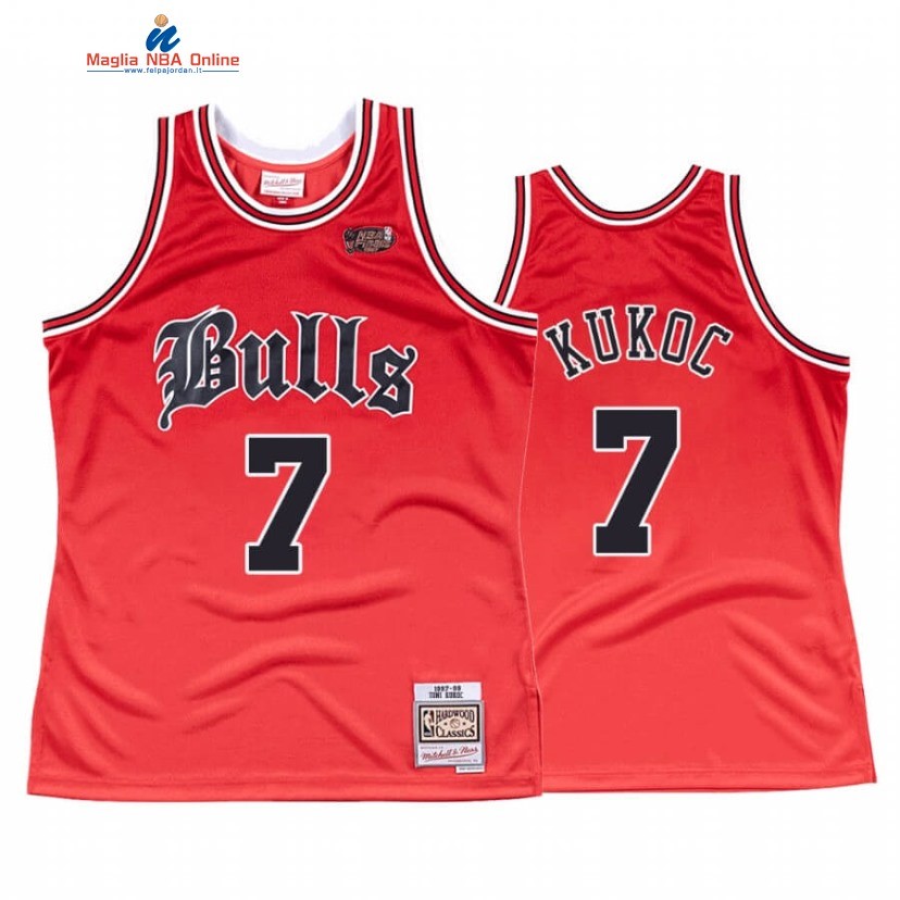 Maglia NBA Chicago Bulls #7 Toni Kukoc Rosso Hardwood Classics Acquista