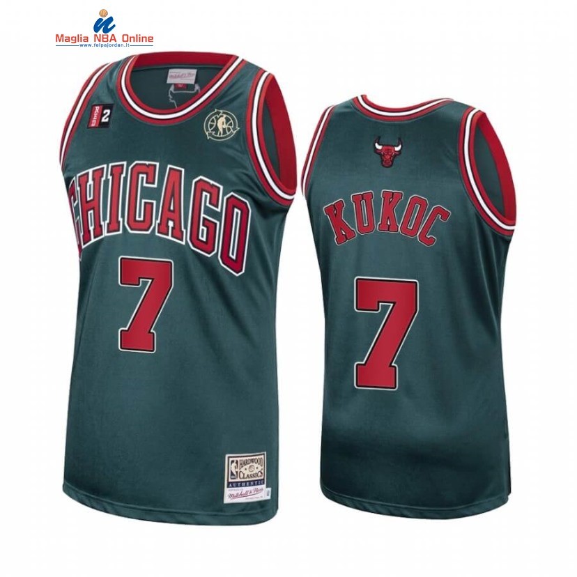 Maglia NBA Chicago Bulls #7 Toni Kukoc Verde Hardwood Classics Acquista