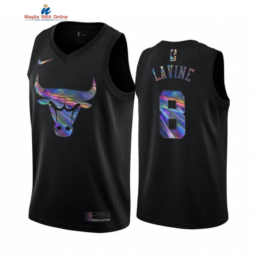 Maglia NBA Chicago Bulls #8 Zach LaVine Nero Hardwood Classics 2020 Acquista