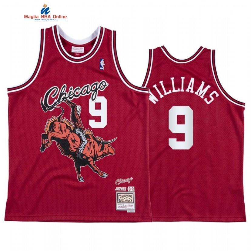 Maglia NBA Chicago Bulls #9 Patrick Williams X Juice Wrld Rosso Hardwood Classics Acquista