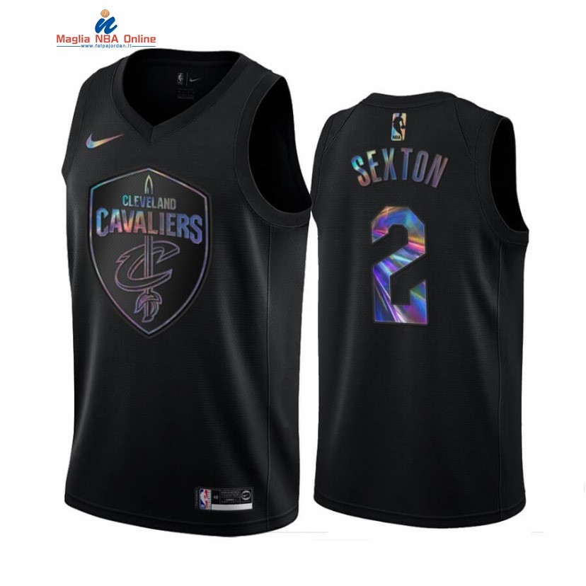 Maglia NBA Cleveland Cavaliers #2 Collin Sexton Nero Hardwood Classics 2020 Acquista