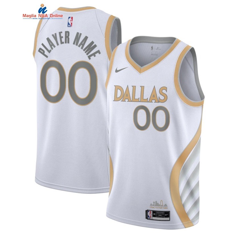 Maglia NBA Dallas Mavericks #00 Personalizzate Bianco Città 2020-21 Acquista
