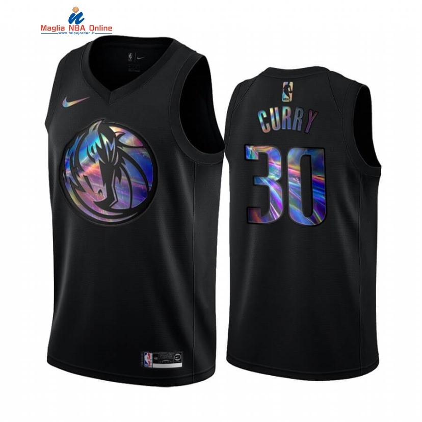 Maglia NBA Dallas Mavericks #30 Seth Curry Nero Hardwood Classics 2020 Acquista