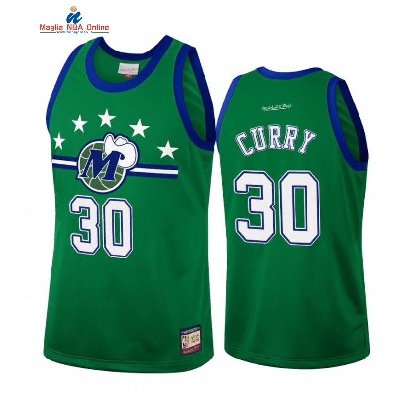 Maglia NBA Dallas Mavericks #30 Seth Curry Team Heritage Verde Throwback 1980-04 Acquista