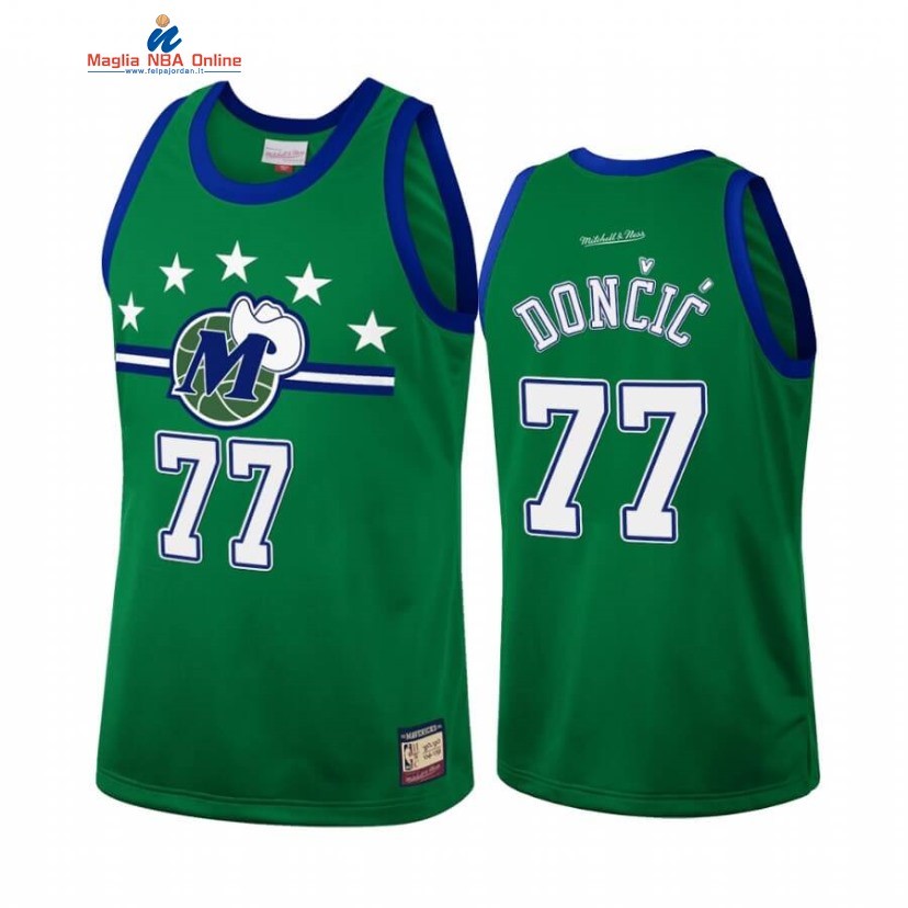 Maglia NBA Dallas Mavericks #77 Luka Doncic Team Heritage Verde Throwback 1980-04 Acquista