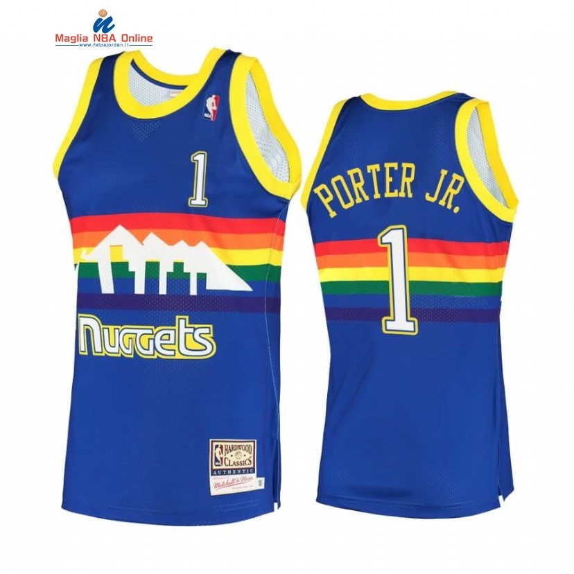 Maglia NBA Denver Nuggets #1 Michael Porter Jr. Blu Hardwood Classics 2020 Acquista