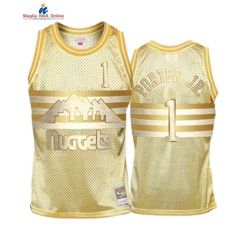 Maglia NBA Denver Nuggets #1 Michael Porter Jr. Oro Hardwood Classics Acquista