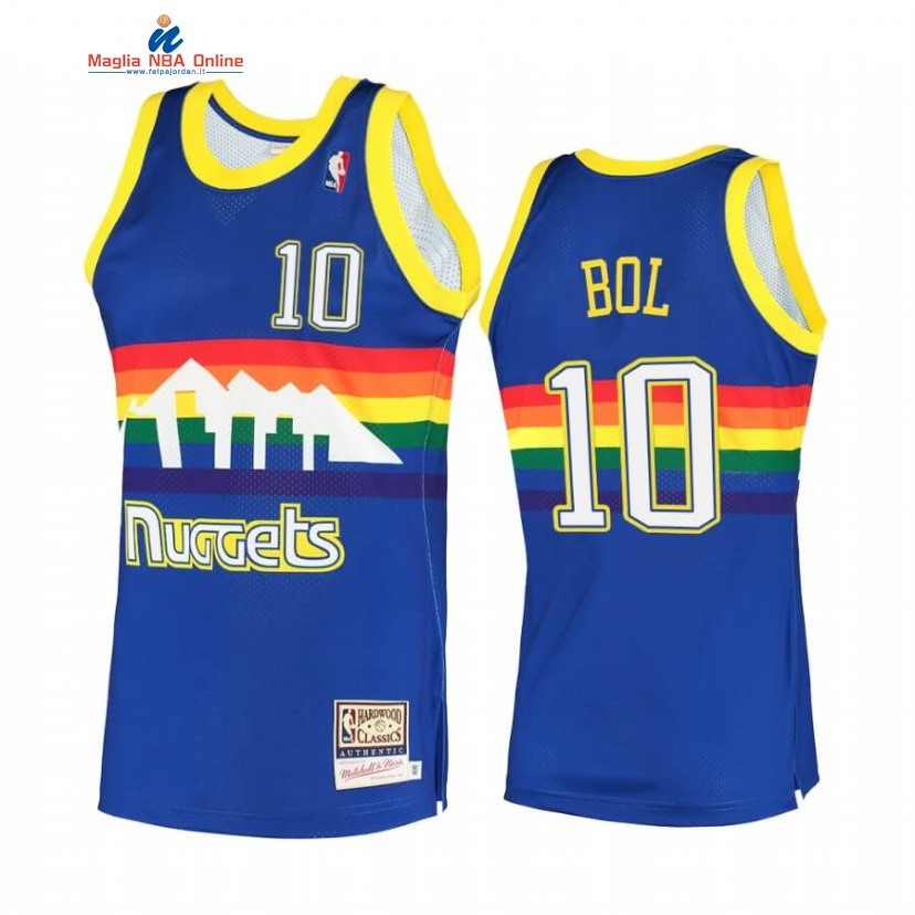 Maglia NBA Denver Nuggets #10 Bol Bol Blu Hardwood Classics 2020 Acquista