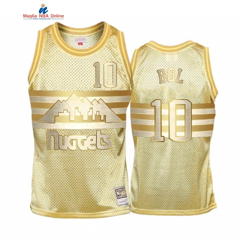 Maglia NBA Denver Nuggets #10 Bol Bol Oro Hardwood Classics Acquista