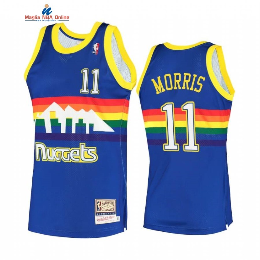 Maglia NBA Denver Nuggets #11 Monte Morris Blu Hardwood Classics 2020 Acquista