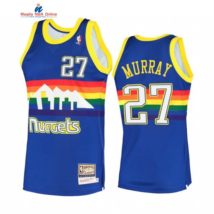 Maglia NBA Denver Nuggets #27 Jamal Murray Blu Hardwood Classics 2020 Acquista