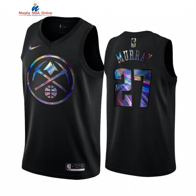 Maglia NBA Denver Nuggets #27 Jamal Murray Nero Hardwood Classics 2020 Acquista