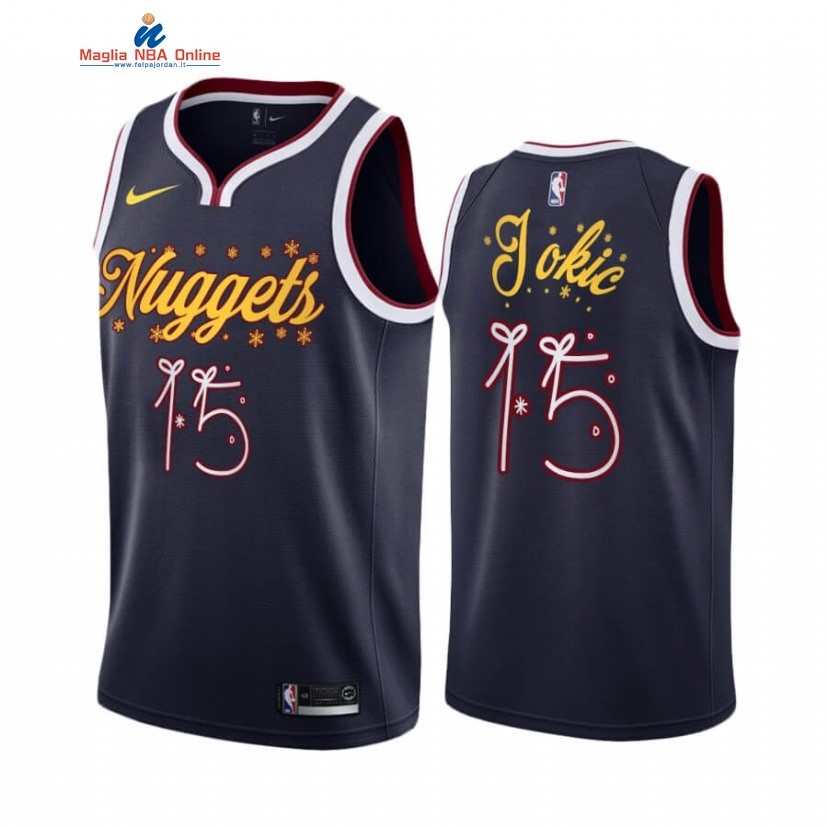 Maglia NBA Denver Nuggets 2020 Natale #15 Nikola Jokic Marino Acquista