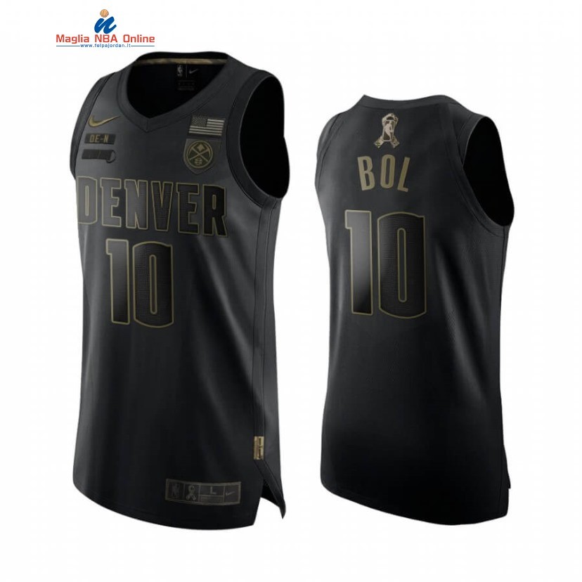 Maglia NBA Denver Nuggets Servizio Di Saluto #10 Bol Bol Nero 2020 Acquista