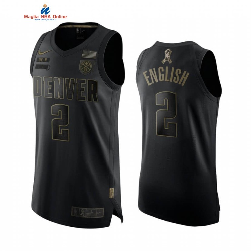 Maglia NBA Denver Nuggets Servizio Di Saluto #2 Alex English Nero 2020 Acquista