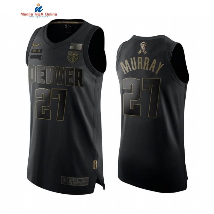 Maglia NBA Denver Nuggets Servizio Di Saluto #27 Jamal Murray Nero 2020 Acquista