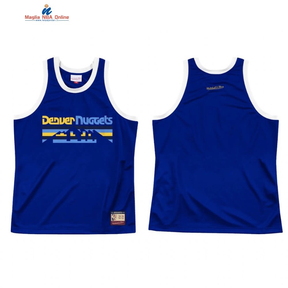 Maglia NBA Denver Nuggets Team Heritage Blu Throwback 1975-12 Acquista