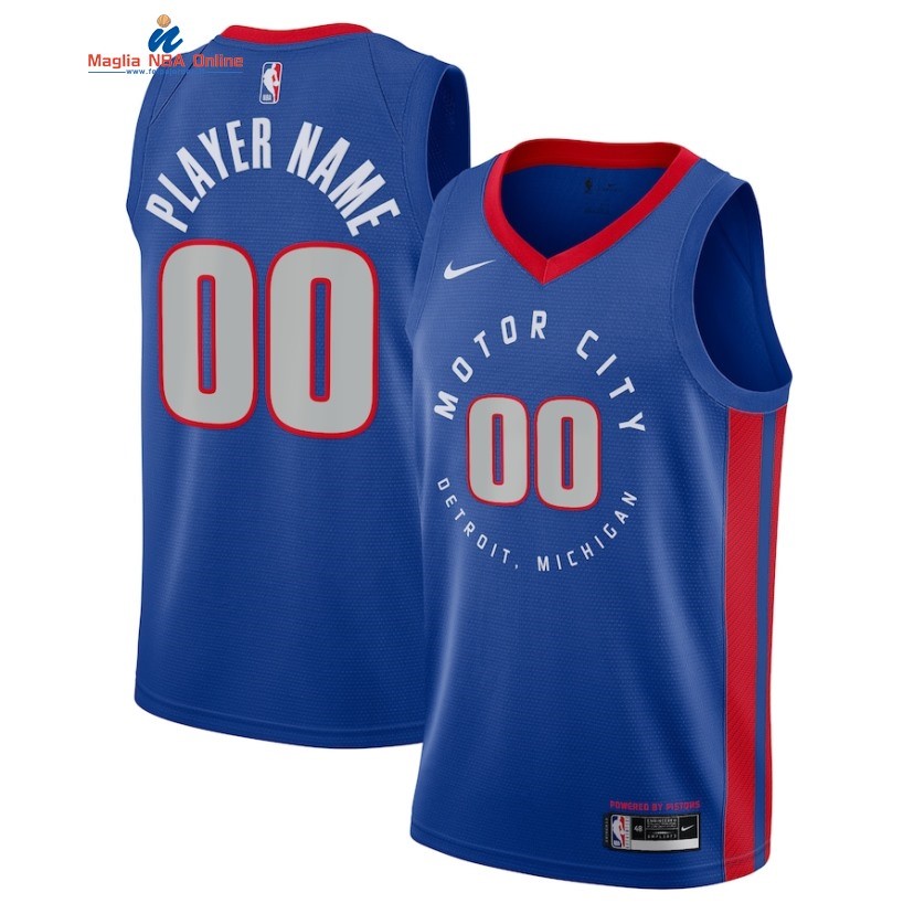 Maglia NBA Detroit Pistons #00 Personalizzate Blu Città 2020-21 Acquista