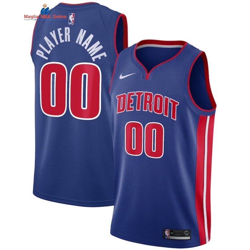 Maglia NBA Detroit Pistons #00 Personalizzate Blu Icon 2020-21 Acquista