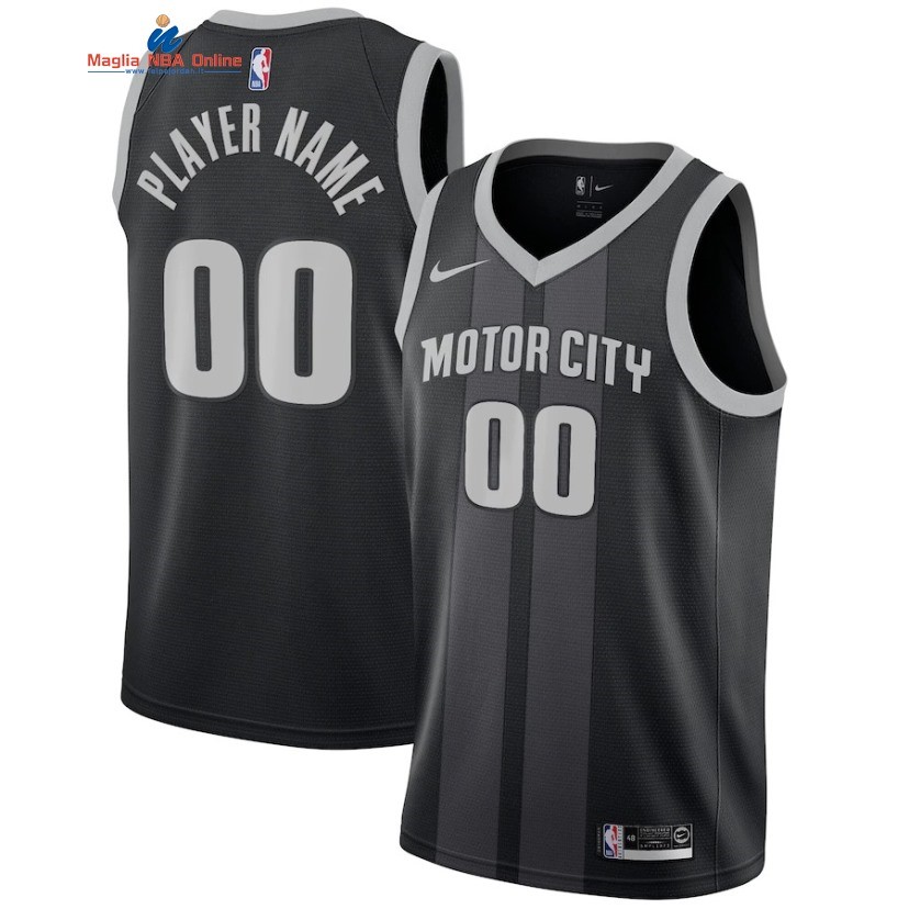 Maglia NBA Detroit Pistons #00 Personalizzate Nero Città 2019-20 Acquista