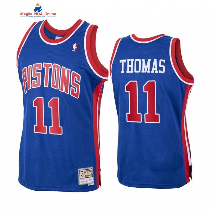 Maglia NBA Detroit Pistons #11 Isiah Thomas Blu Hardwood Classics 1988-89 Acquista