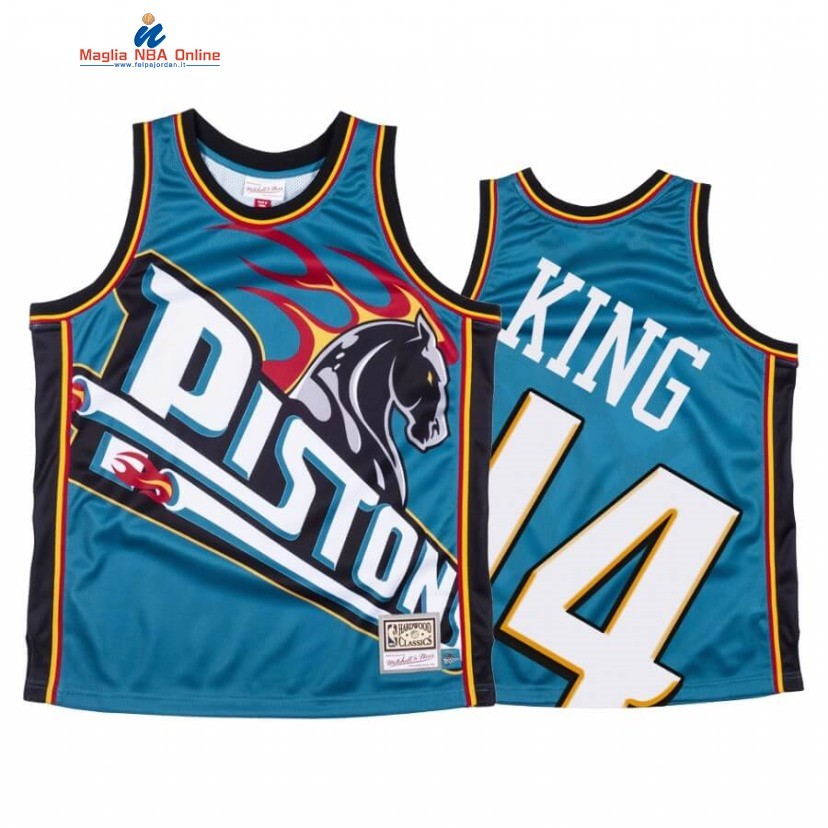 Maglia NBA Detroit Pistons #14 Louis King Big Face Blu Hardwood Classics Acquista