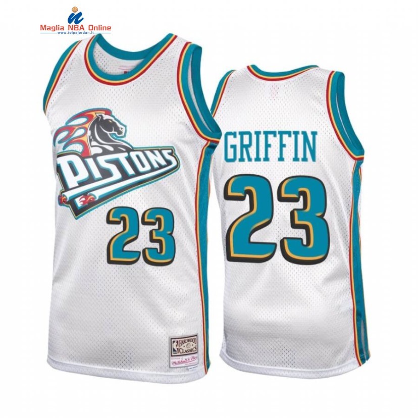 Maglia NBA Detroit Pistons #23 Blake Griffin Bianco Hardwood Classics Acquista