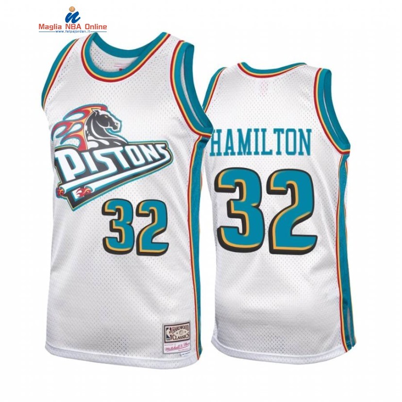 Maglia NBA Detroit Pistons #32 Richard Hamilton Bianco Hardwood Classics Acquista