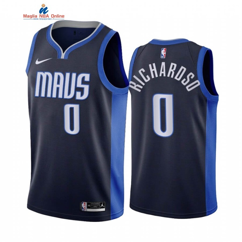 Maglia NBA Earned Edition Dallas Mavericks #0 Josh Richardson Marino 2020-21 Acquista